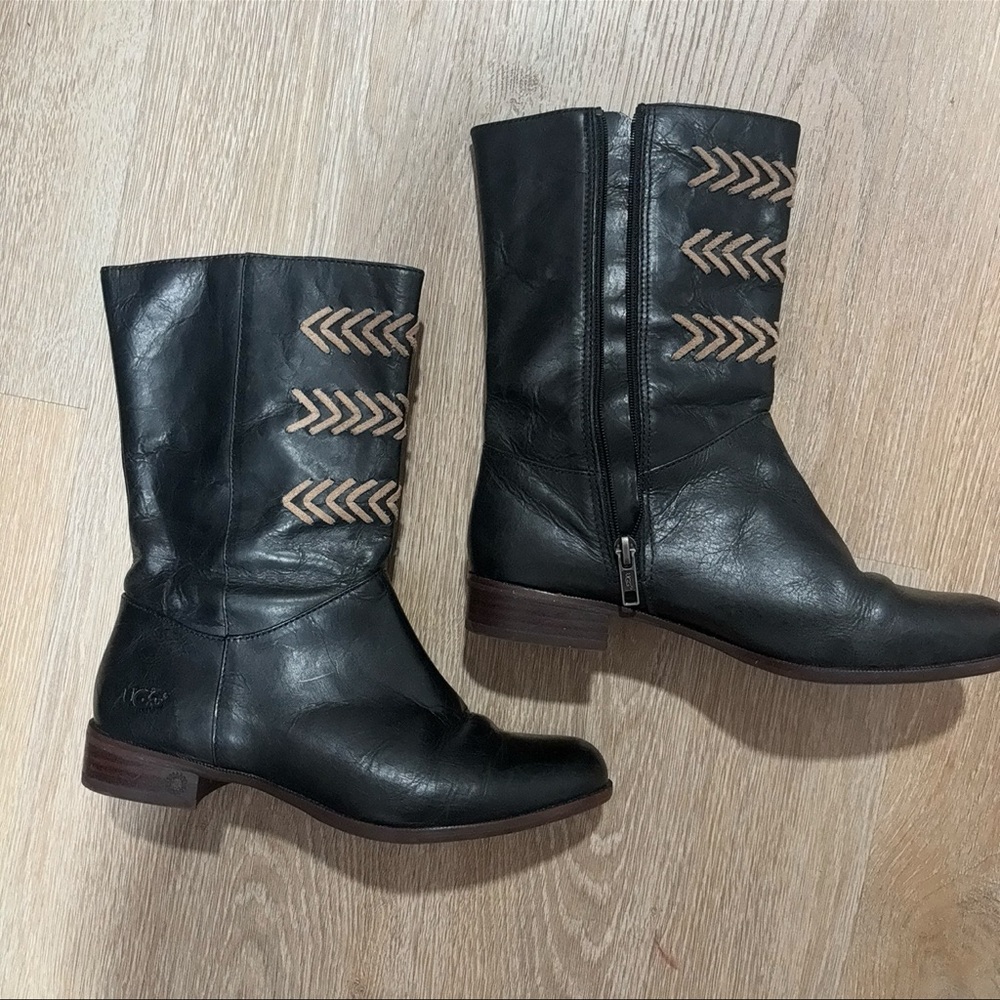 UGG Aaustralia CAILYN II BLACK LEATHER RIDER BOOTS US 7 / EU 38 / UK 5.5